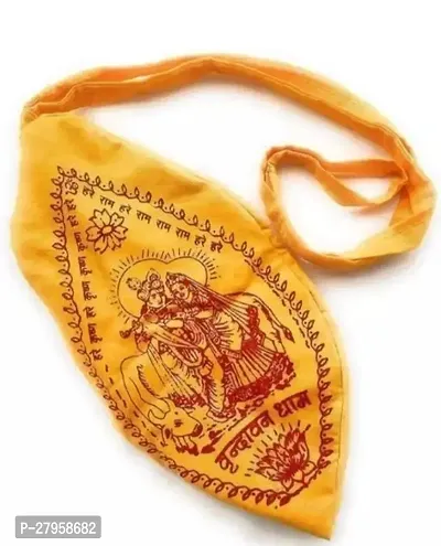 Pure cotton gaumukhi jaap jholi vrindavan chanting bag mantra jaap yellow orange pack of 1 Pcs gjm-02a