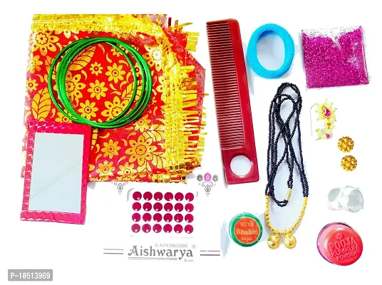 DOLLIT Anika Herbal MATA Ka Shringaar Deviji Shringar Puja Kit Small Box with Essentials (Multicolor) - Set of 13