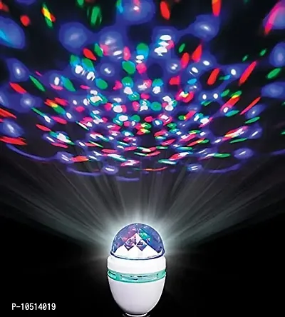 b22d 360 Degree Crystal Rotating Magic Disco LED Rotating Bulb Light Lamp, Multicolour