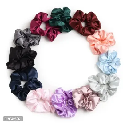 Silky Satin Scrunchies P Multicolor pack of 12-thumb0