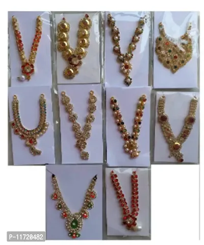 Stone Laddu Gopal Kanha ji Mala Necklace Accessories Set - Pack of 5