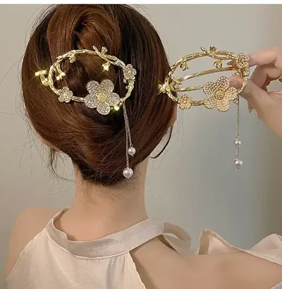 Fancy Designer Metal Korean Hair Juda Pin For Women