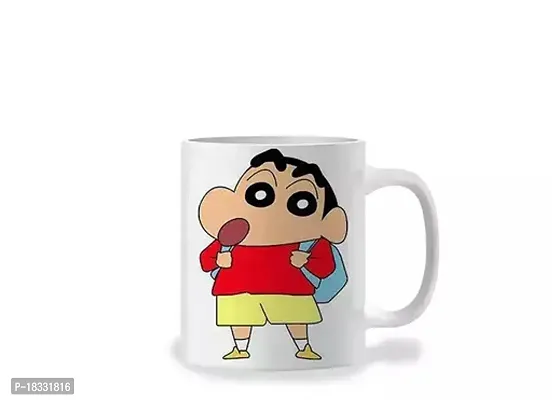 Premium Quality Shin Chan White Cup Red Stand Best Gift For Your Loved Once For Special Day Gift For Friend Creative Design Printed Mug White Cups, Mugs-thumb0