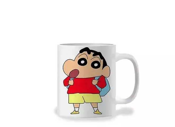 Premium Quality Shin Chan White Cup Red Stand Best Gift For Your Loved Once For Special Day Gift For Friend Creative Design Printed Mug White Cups, Mugs