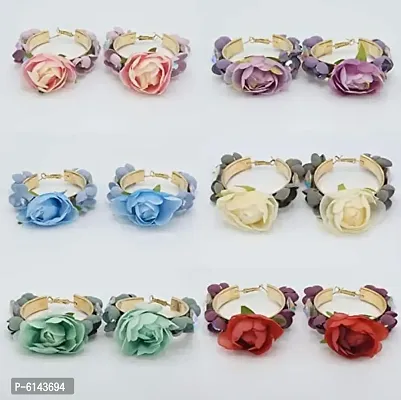Fancy Floral Earing, For Girls,Women, Lilac/Lavender Color,Set of 1-thumb3