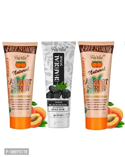 Charcoal  Apricot Scrub Purify and Renew Your Skin ( pack of 3)