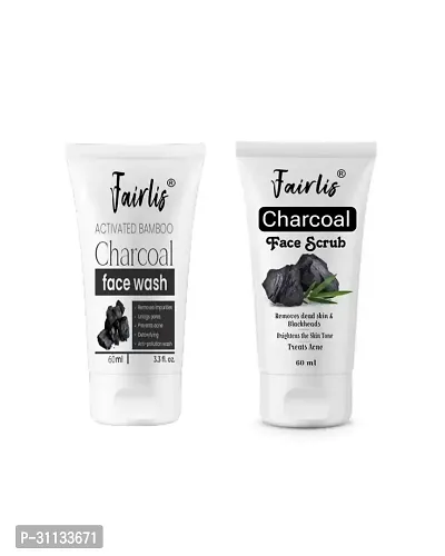 Charcoal Scrub  Face Wash: Dual-Action Cleanser for Deep Purification  Exfoliation ( Pack of 2)