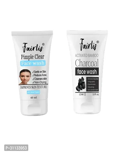 Charcoal  Pimple Clear Face Wash Deep Cleansing  Acne-Fighting Formula ( pack of 2)