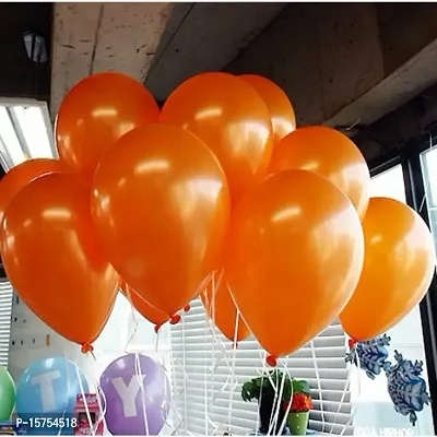 Wonder Party Decoration Metallic Balloons Orange Theme Birthday Party AIR or HELIUM - Set of 15