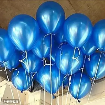 Wonder Party Decoration Metallic Balloons Blue Theme Birthday Party AIR or HELIUM - Set of 15-thumb2