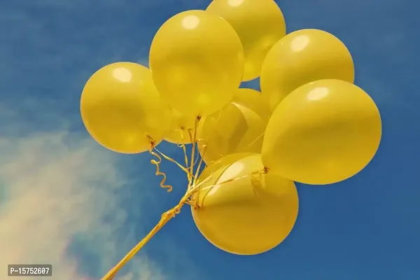 Wonder Balloons Long lasting, Shining, Best Latex Yellow Balloon for Decoration - Set of 10