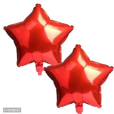 Wonder Balloons Shining Star Shape Red 10 INCH Foil Balloon Air Helium Compatible Set 2 Pcs-thumb0