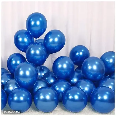 Wonder Metallic Balloons Long lasting, Shining, Best Latex Metallic Blue Balloon for Decoration - Set of 40-thumb0