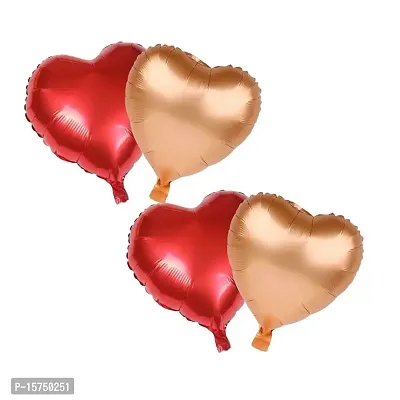 Wonder Beautiful Heart Foil Balloon Combo Red Rose Gold 10 INCH Air Helium Compatible Set 4