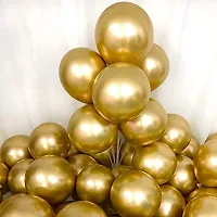 Wonder Metallic Balloons Long lasting, Shining, Best Latex Metallic Golden Balloon for Decoration - Set of 10-thumb1