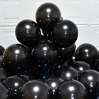 Wonder Beautiful Metallic Black Party Balloons for Decoration, Birthday, Anniversary, Celebration - Set of 15-thumb1