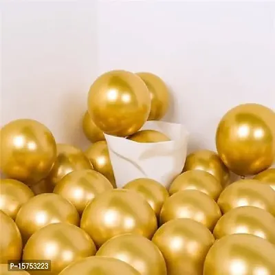 Wonder Party Decoration Metallic Balloons Golden Theme Birthday Party AIR or HELIUM - Set of 20-thumb0