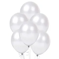 Wonder Metallic White Balloons for Aesthetic Decoration Balloon Arch Metallic Balloon - Set of 20-thumb1