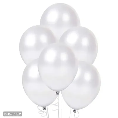 Wonder Metallic White Balloons for Aesthetic Decoration Balloon Arch Metallic Balloon - Set of 20-thumb2