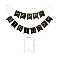 Wonder Balloons Birthday Decoration Combo Kit 1 Piece Black Happy Birthday Banner, 15 Orange Balloons Party Decorations-thumb1