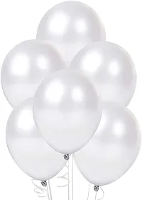 Wonder Beautiful Metallic White Party Balloons for Decoration, Birthday, Anniversary, Celebration - Set of 20-thumb1