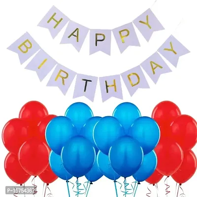 Wonder Balloon decoration kit combo Blue Birthday Banner, Blue  Red balloons 20