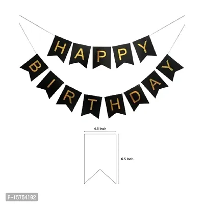 Wonder Party Decoration kit Black Birthday Banner, Silver Foil Fringe Curtain and White Balloons Birthday Celebration Set of 52-thumb3