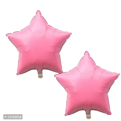 Wonder Balloons Shining Star Shape Baby Pink 10 INCH Foil Balloon Air Helium Compatible Set 2 Pcs