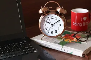 MILONI USA Twin Bell Copper Table Alarm Clock with Night LED Light for Student for Kids Bedroom-thumb4