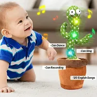 Dancing Cactus Toy Kids Talking Singing Wriggle Children Plush Electronic Toys Baby Voice Recording Repeats What You Say LED Lights Gift (Cactus Toy)-thumb3