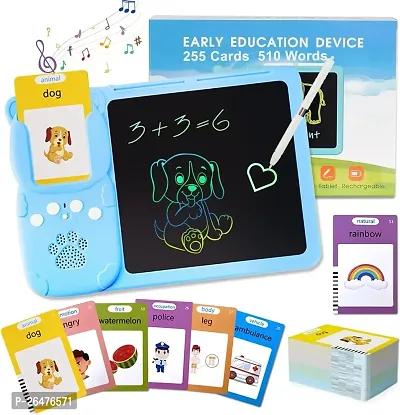 LCD Writing Tablet for Kids with Talking Flash Cards Montessori Toys-thumb0