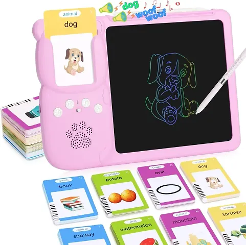 LCD Writing Tablet for Kids with Talking Flash Cards Montessori Toys