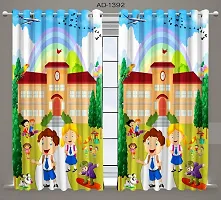 Shiv Home Decor 3D Digital Premium Polyester Curtain Printed Curtains Kids Cartoon for Kids Room for Boys and Girls Bed Room (4 X 7 feet, Multicolour) (Design no 7, 4x9)-thumb1