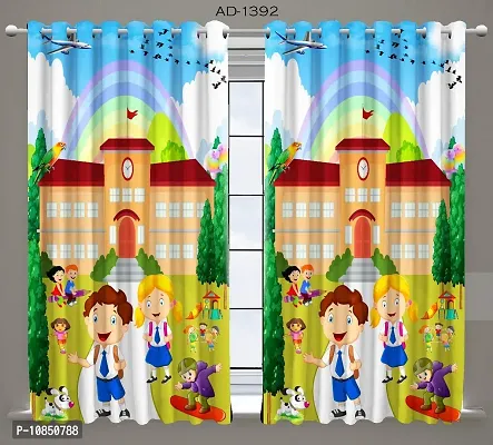 Shiv Home Decor 3D Digital Premium Polyester Curtain Printed Curtains Kids Cartoon for Kids Room for Boys and Girls Bed Room (4 X 7 feet, Multicolour) (Design no 7, 4x9)-thumb2