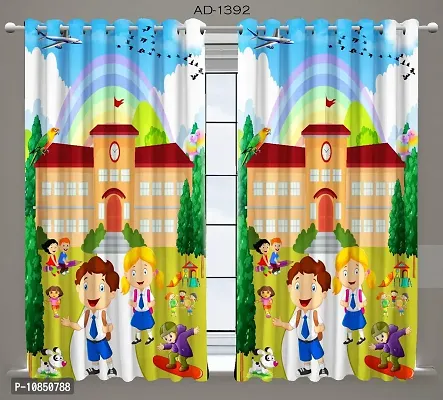 Shiv Home Decor 3D Digital Premium Polyester Curtain Printed Curtains Kids Cartoon for Kids Room for Boys and Girls Bed Room (4 X 7 feet, Multicolour) (Design no 7, 4x9)
