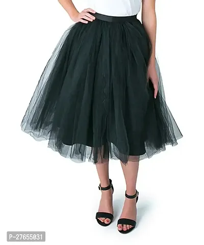 Soft Net Tutu Skirt For Women-Black-thumb0