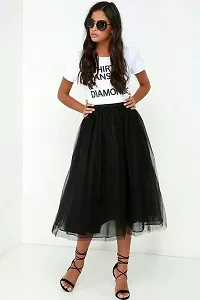 Soft Net Tutu Skirt For Women-Black-thumb1