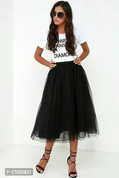 Soft Net Tutu Skirt For Women-Black-thumb2