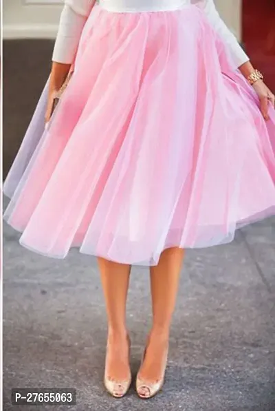 Soft Net Tutu Skirt For Women-Light Pink-thumb0
