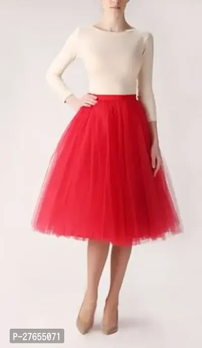 Soft Net Tutu Skirt For Women-Red