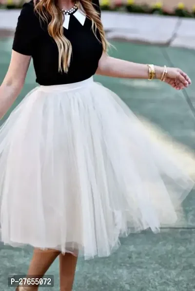 Soft Net Tutu Skirt For Women-White