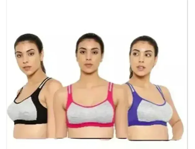 Classic Blend Solid Bra For Women Pack Of 3