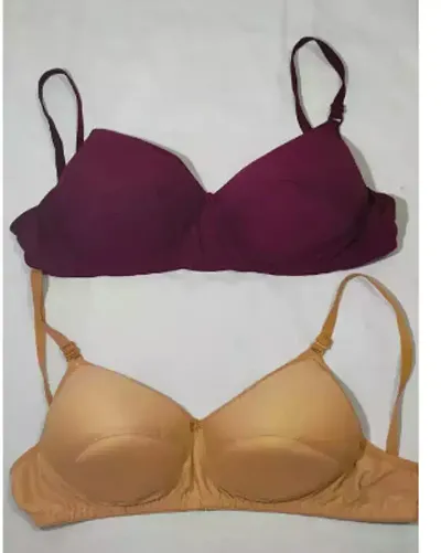 pacl of 2 womens padded bra ( color may very )