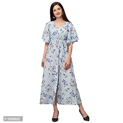 Lakaala Floral Printed Dress (Small) Blue-thumb0