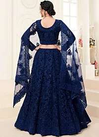 Lakaala Embroidered Work Lehenga Choli With Dupatta (Blue)-thumb1