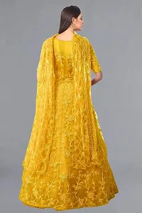 Lakaala Women's Semi-Stitched Fully Embroidered Dresses (Yellow, 4XL)-thumb1