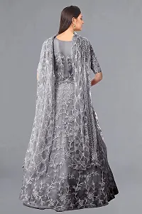 Stylish Silver Net Ethnic Gowns For Women-thumb1