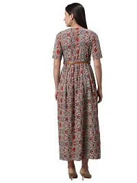 AAYU Women's Knee-Length Dress (BOHO LONG DRESS_Green_XL)-thumb2