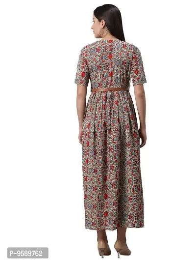 AAYU Women's Knee-Length Dress (BOHO LONG DRESS_Green_XL)-thumb3