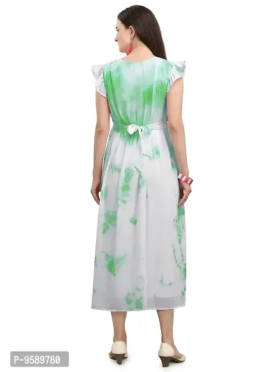 Lakaala Classy Tie and Dye Printed Dresses (Green, XX-Large)-thumb2